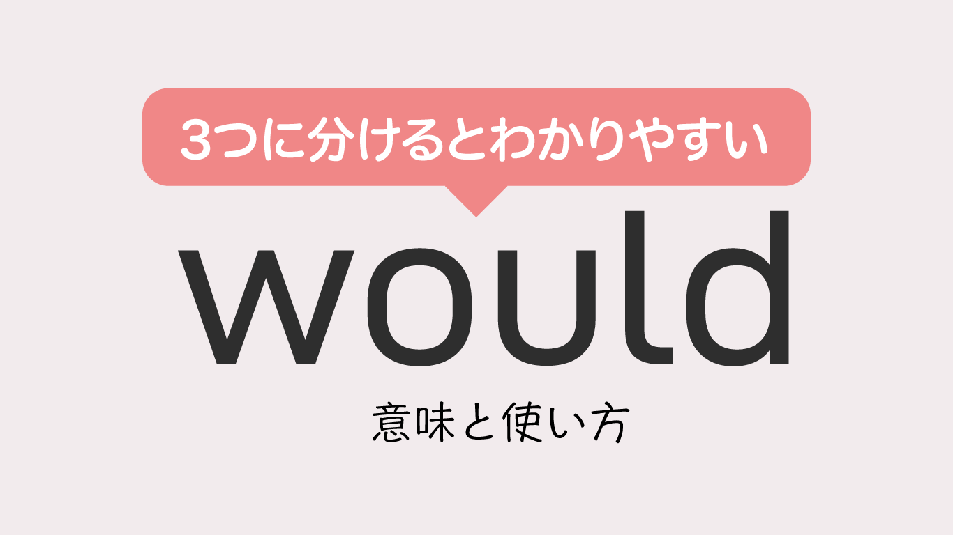 Wouldはどういう時に使う？